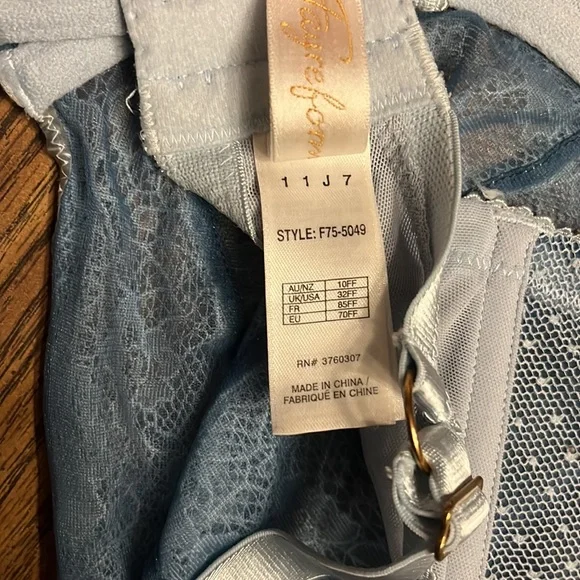 Delicate lacey blue bralette, 32FF